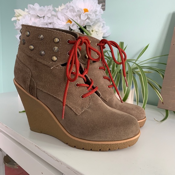 Guess Suede Wedge Booties - Picture 2 of 8